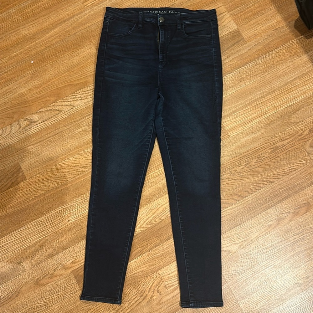 American Eagle skinny jeans dark wash size 10 super high rise jegging
